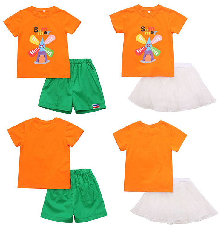 Trang phục sân vườn mẫu giáo cho trẻ em trang phục hè 2019 cối xay gió thông gió nam và nữ đồng phục học sinh thể thao - Đồng phục trường học / tùy chỉnh thực hiện shop trẻ em