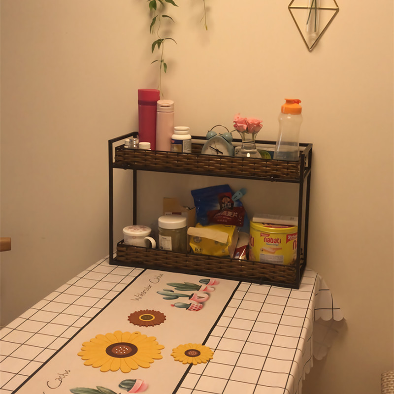 Kitchen net red dining table multi-storey storage shelf living room snack rack home storage shelf dining table tidying up shelves