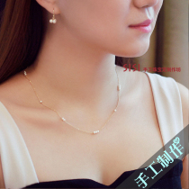 Original hand for natural small rice grain pearl lock bone necklace woman Summer 2021 new small crowddesign neck chain fashion