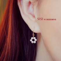 Natural Freshwater Pearl Plum Blossom Earrings South Korea Fashion Pop Ornament Send Girlfriend Best Friend Gift