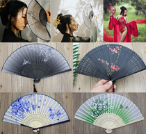 Chinese style retro folding fan womens small fan daily use cheongsam walk show costume photo props