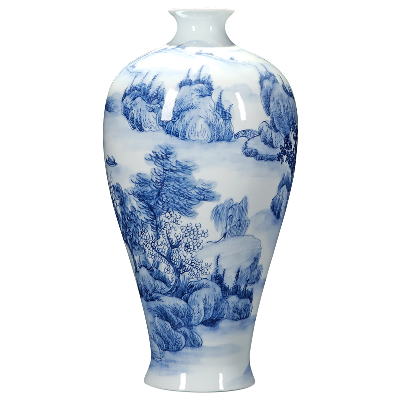 Jingdezhen porcelain vase painting shan spring bottle sitting room of Chinese style painting porcelain vase