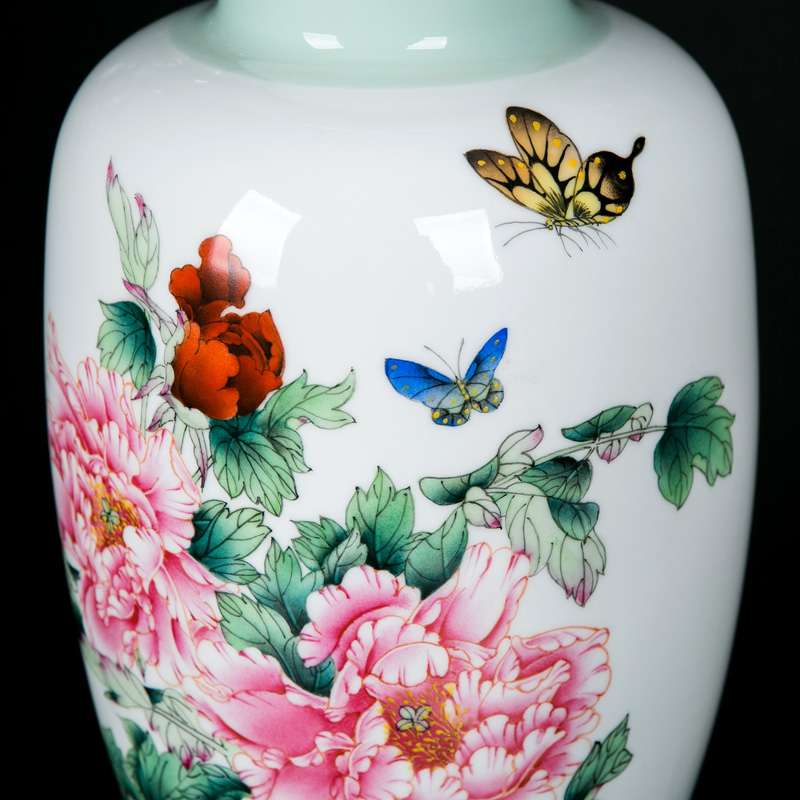 Ceramic vases, flower arrangement table decorations furnishing articles desks bottles of sitting room furniture Chinese hand made enamel vase