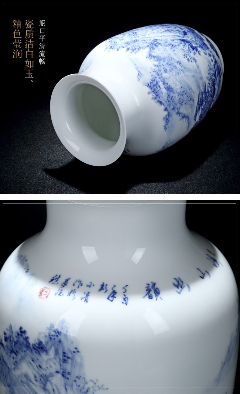 Jingdezhen ceramic vase decorated living room furnishing articles of Chinese style and exquisite porcelain vase khe sanh rhyme