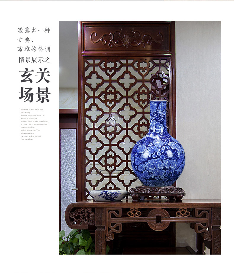 Jingdezhen ceramic vase Chinese hand - made vases furnishing articles sitting room put vase desktop rich ancient frame archaized decorations