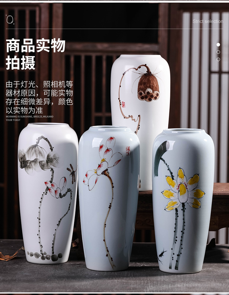 The New Chinese jingdezhen ceramic crafts vase furnishing articles manually coarse pottery creative hand - made vases, household soft outfit