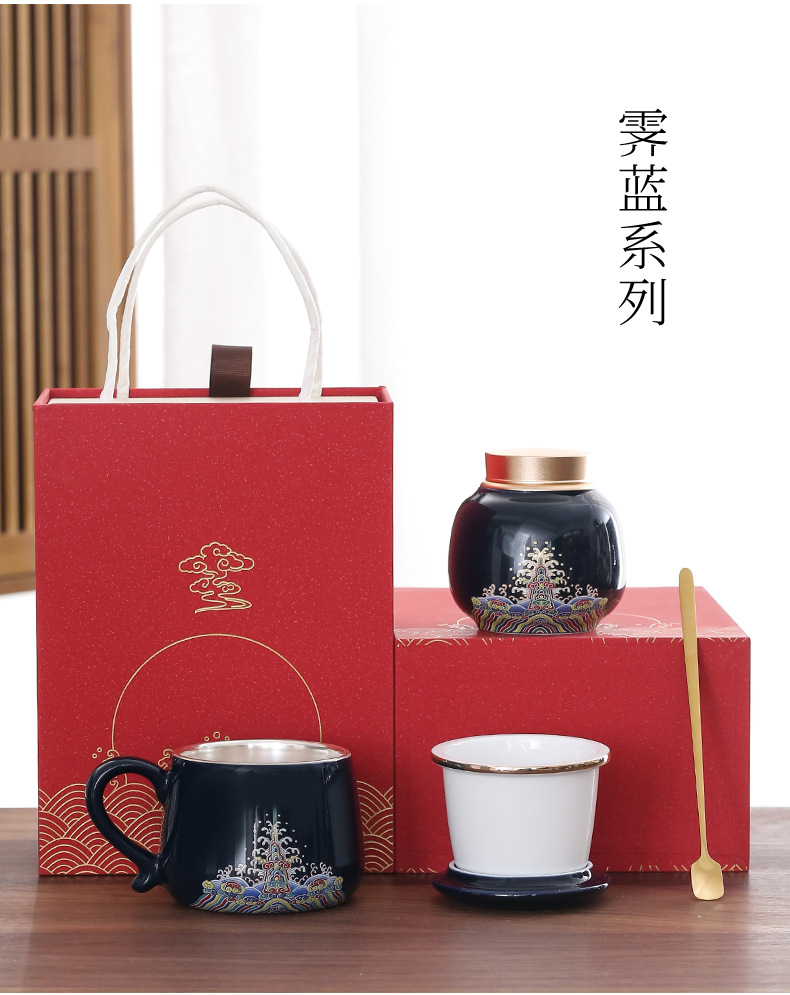 Manual coppering. As silver mugs box set water separation tank filter office cup Chinese style household ceramics