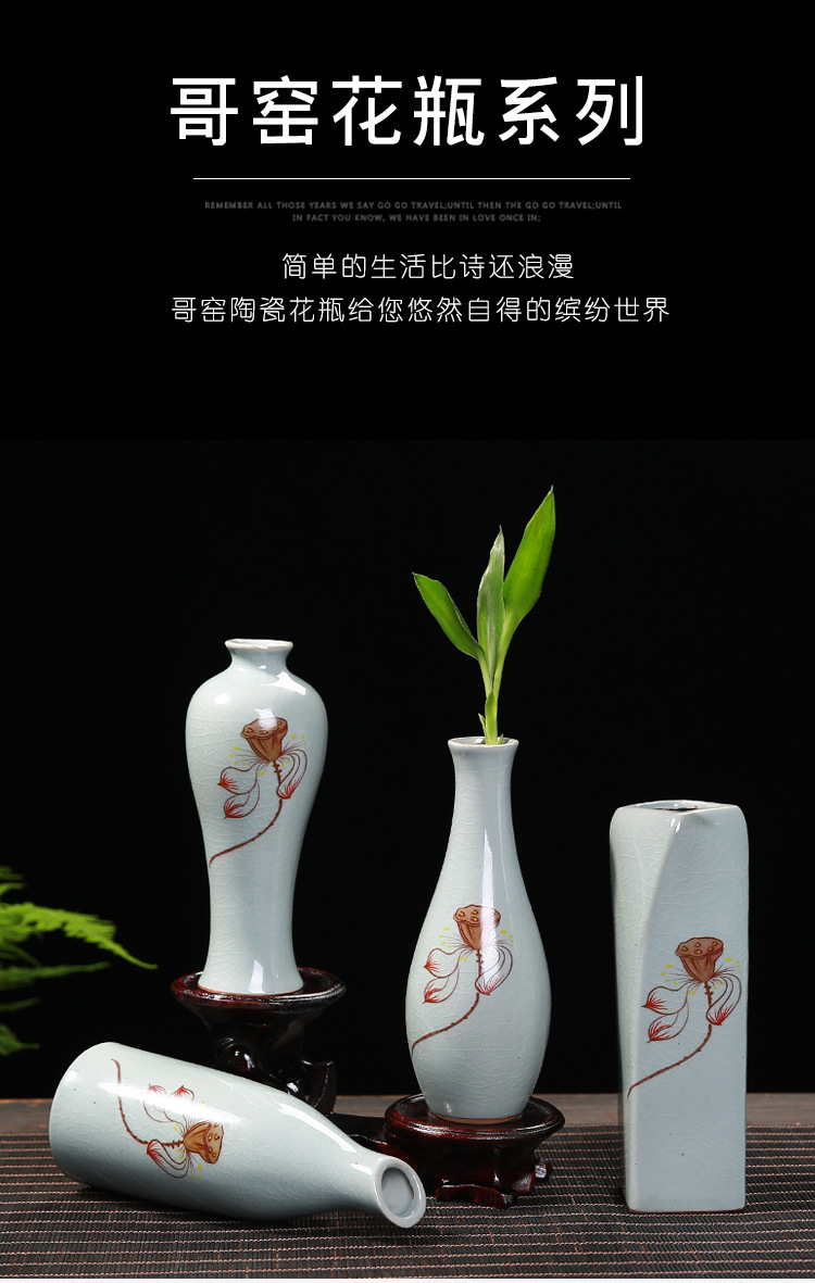 Creative vintage contracted elder brother up floret bottle home furnishing articles can be dried flowers hydroponics Chinese zen ceramic vases, the sitting room