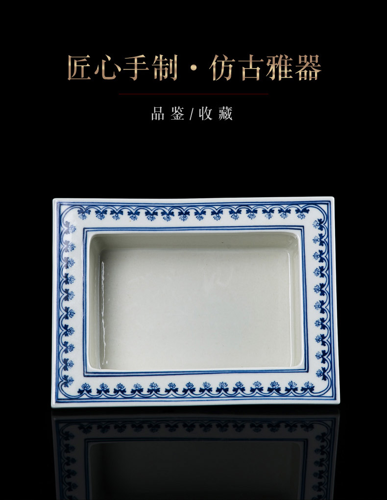 Jingdezhen blue and white porcelain hand - made gentleman orchid dedicated bonsai POTS rectangular floor furnishing articles creative desktop