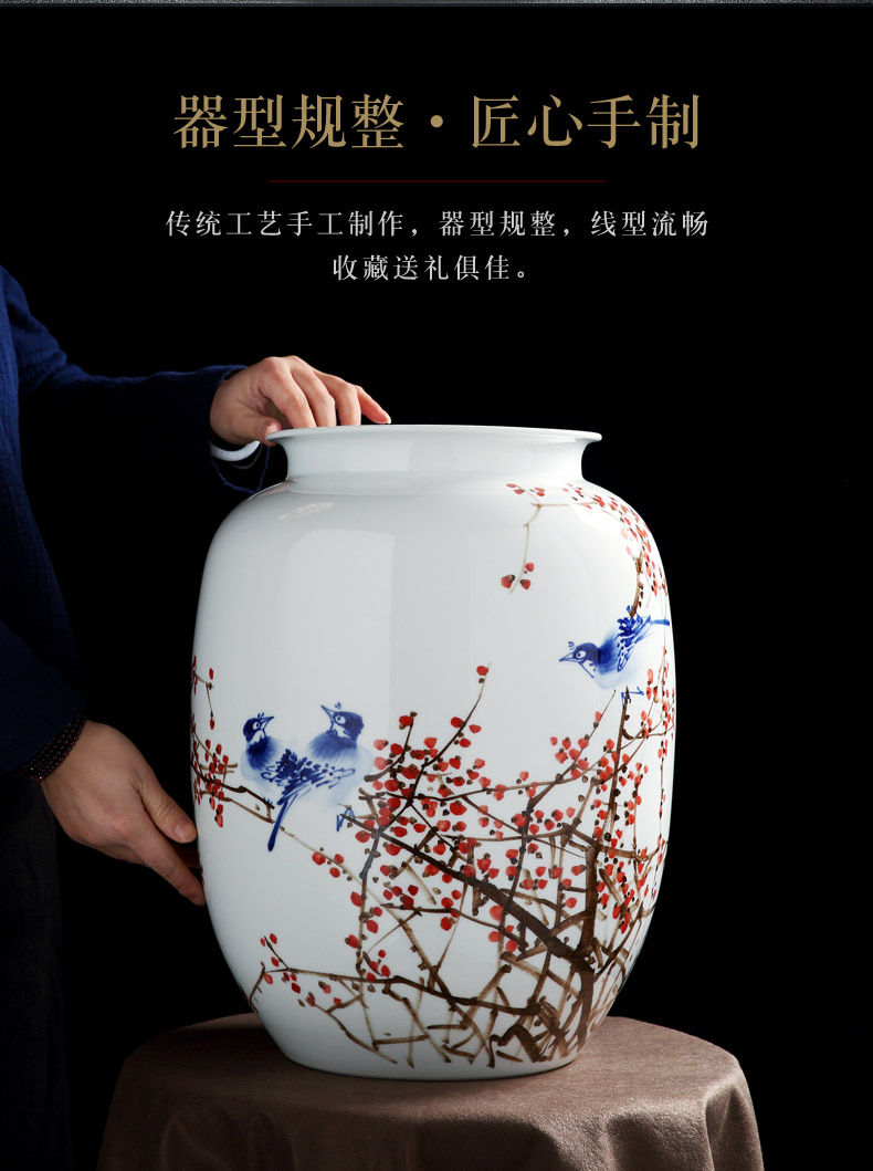 Jingdezhen craftsmen shot loose guo - hua liu qin works hand - made antique porcelain dou color flower vase