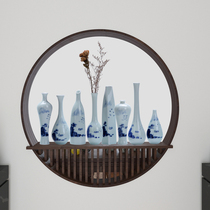 Hand-painted blue and white jade net bottle home living room new Chinese flower insert countertop ornaments blue and white porcelain Zen ceramic vase