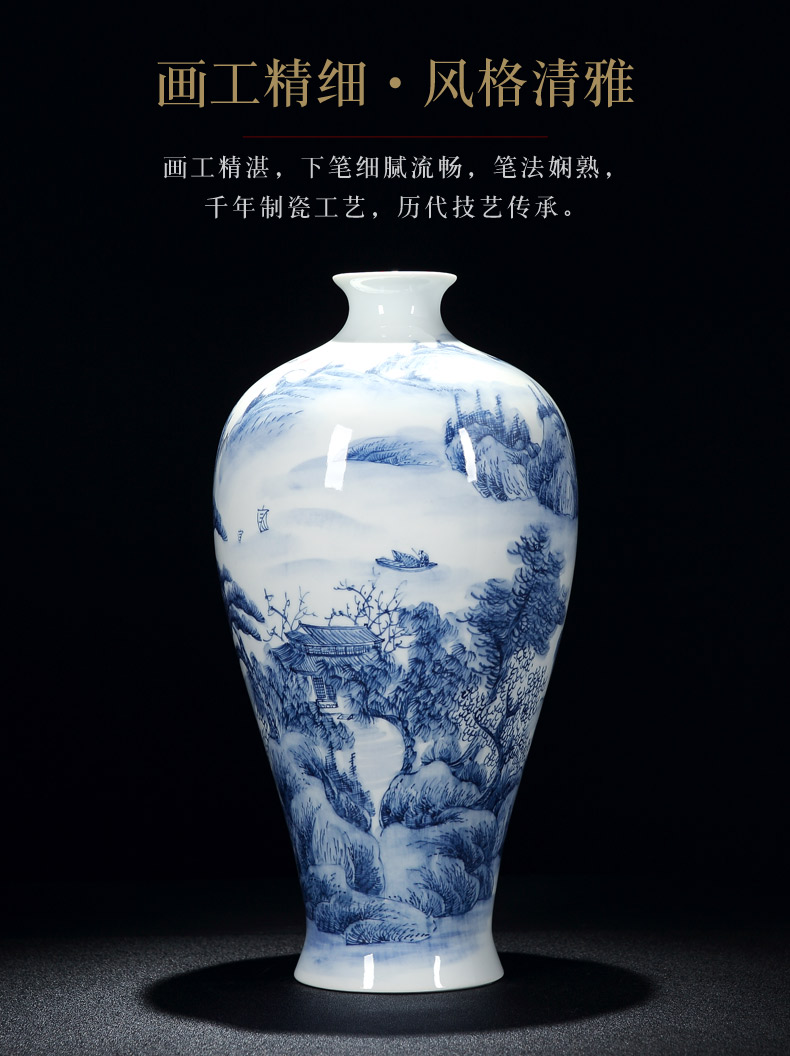 Jingdezhen porcelain vase painting shan spring bottle sitting room of Chinese style painting porcelain vase