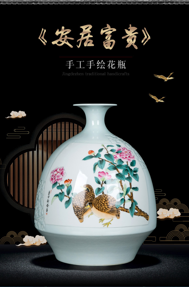 The Living room TV cabinet vase decoration furnishing articles wine ceramic bottle of household of Chinese style modern manual hand - made porcelain vase