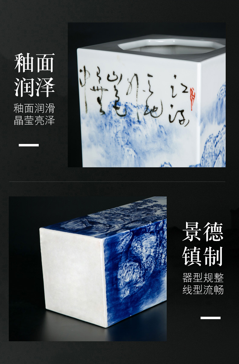 Jingdezhen porcelain vases, pottery and porcelain home decoration porcelain of scroll of Chinese painting and calligraphy calligraphy and painting the sitting room to receive furnishing articles