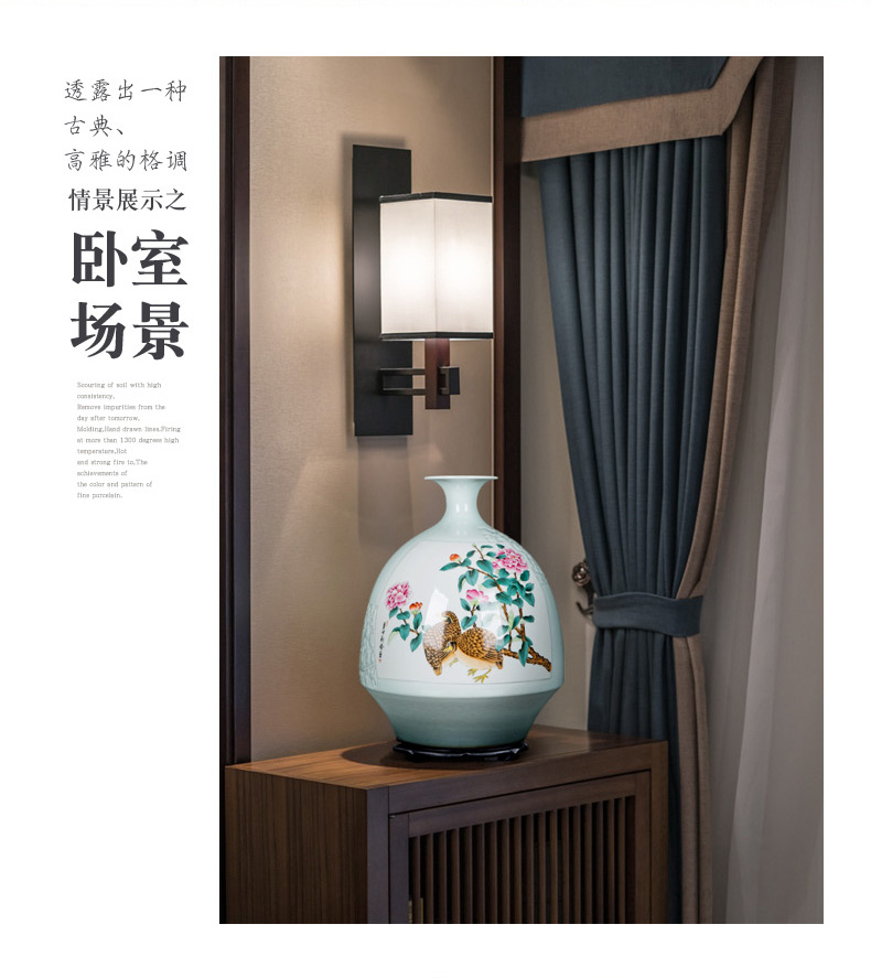 The Living room TV cabinet vase decoration furnishing articles wine ceramic bottle of household of Chinese style modern manual hand - made porcelain vase