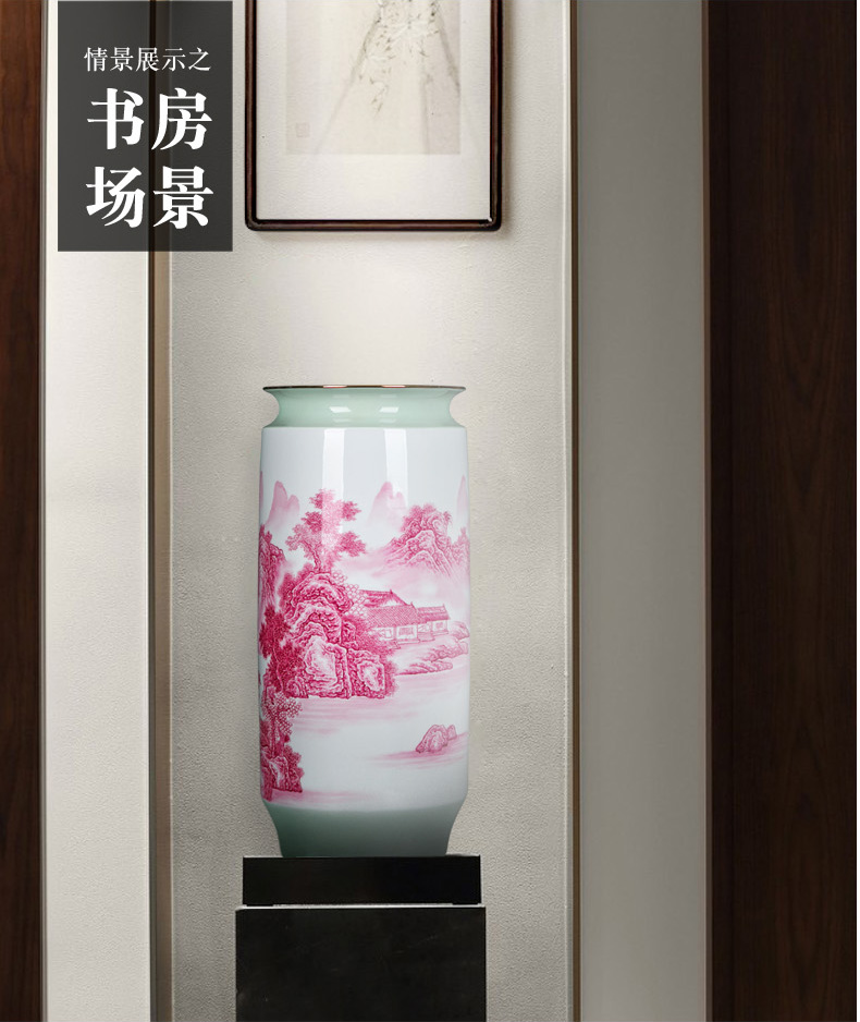 Jingdezhen Chinese hand - made vases home furnishing articles sitting room adornment traditional classic scroll painting and calligraphy receive ceramics