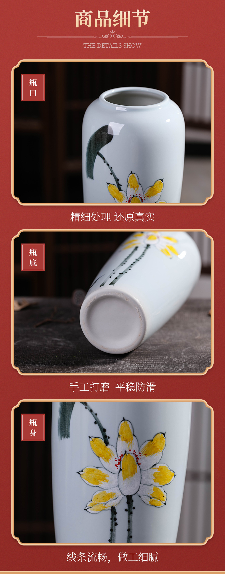 The New Chinese jingdezhen ceramic crafts vase furnishing articles manually coarse pottery creative hand - made vases, household soft outfit