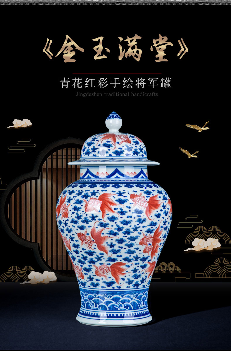 Chinese blue and white youligong hand - made porcelain of jingdezhen ceramic furnishing articles furnishing articles general household act the role ofing is tasted can of mesa