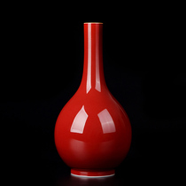 Jingdezhen Town Pink red-gale vase ceramic fittings Antique Bo Ancient Art Collection Collection of Glazed Ceramic Bottle