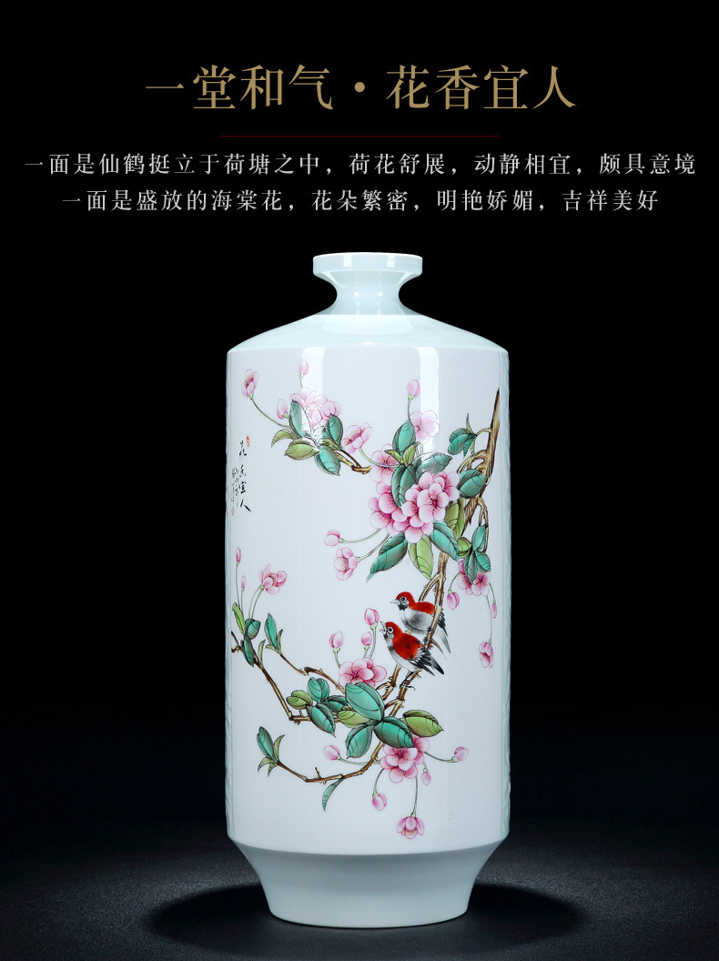 Jingdezhen vase furnishing articles flower arranging light sitting room key-2 luxury decoration pastel hand - made mesa vase manual art ceramic bottle