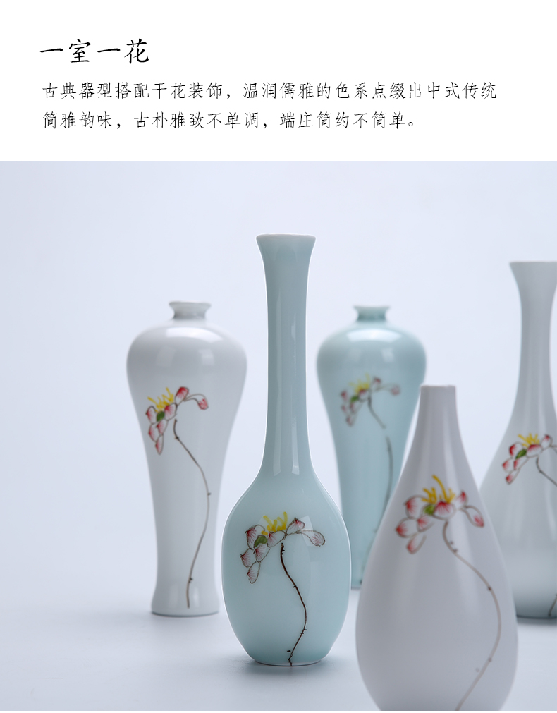 Creative floret bottle of new Chinese style furnishing articles celadon ceramic flower mesa home sitting room porch decorate the dried flowers