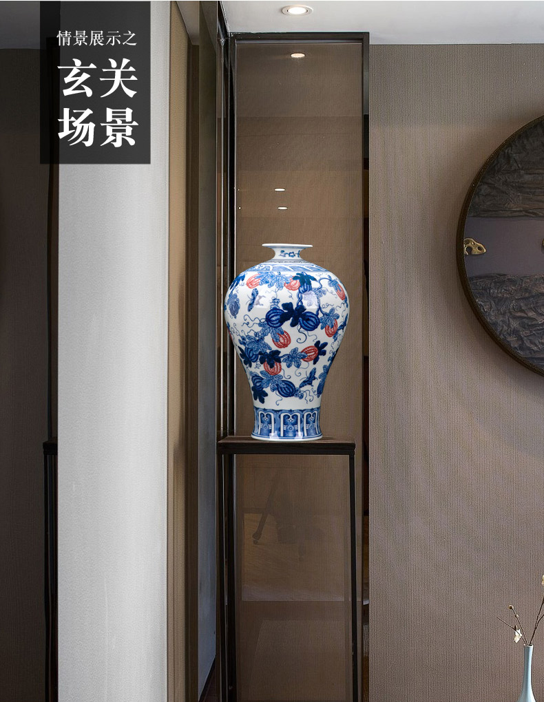 Antique wood vases furnishing articles furnishing articles sitting room adornment ornament jingdezhen ceramics table blue - and - white porcelain ceramic bottle