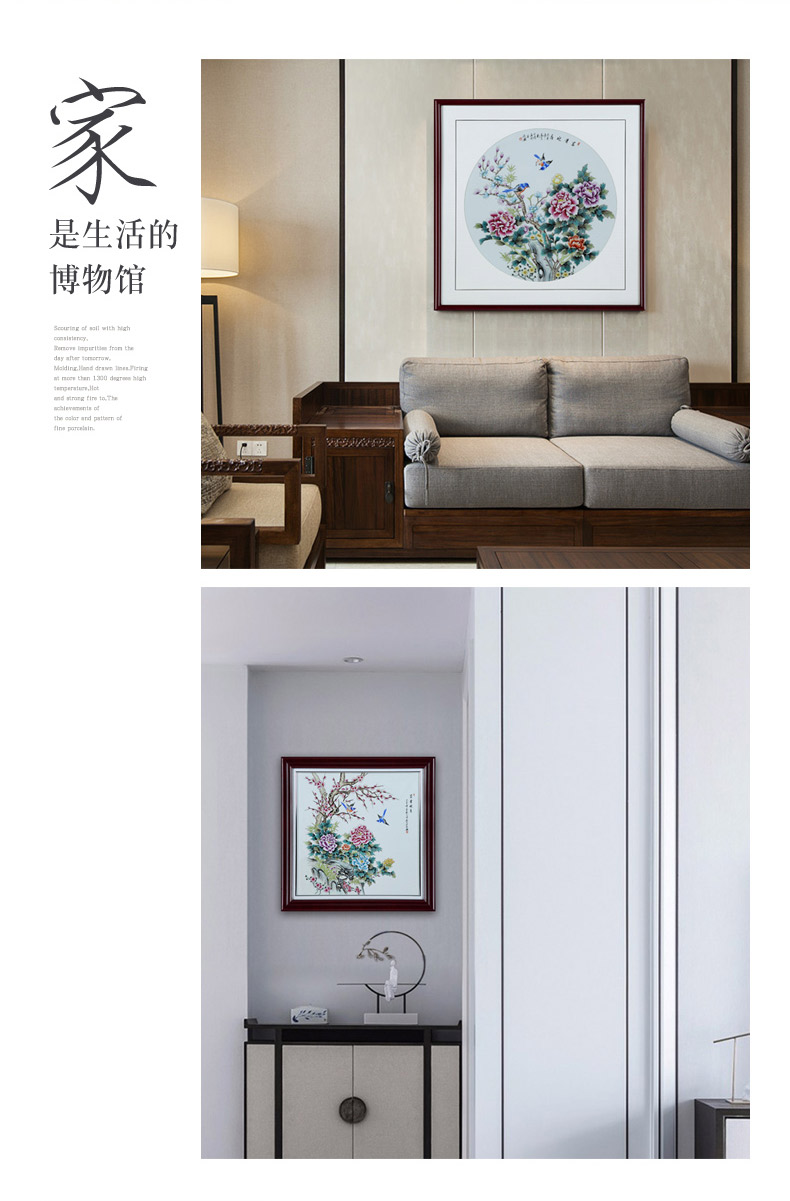 Jingdezhen porcelain plate painting hangs a picture antique hand - made Chinese porcelain rich changchun porcelain plate painting collection furnishing articles in the living room