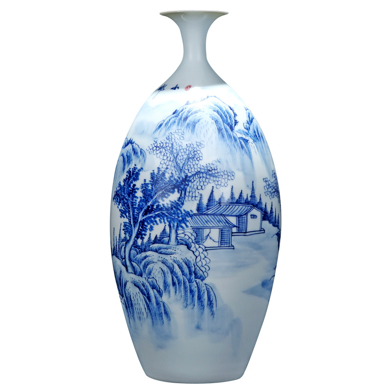 Jingdezhen porcelain hand - made ceramic vase furnishing articles study adornment archaize sitting room as a spring