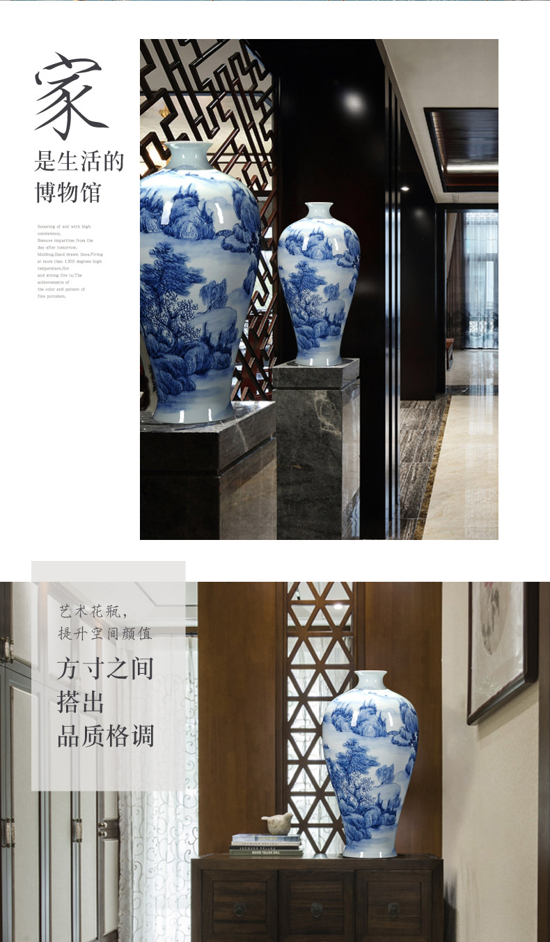 Jingdezhen porcelain vase painting shan spring bottle sitting room of Chinese style painting porcelain vase