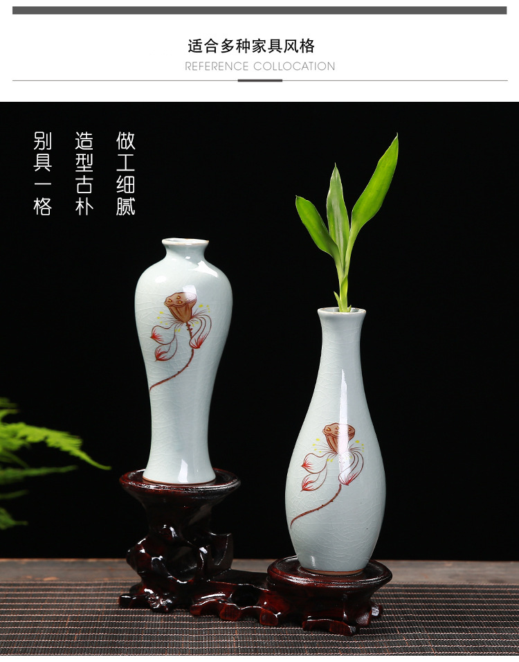 Creative vintage contracted elder brother up floret bottle home furnishing articles can be dried flowers hydroponics Chinese zen ceramic vases, the sitting room