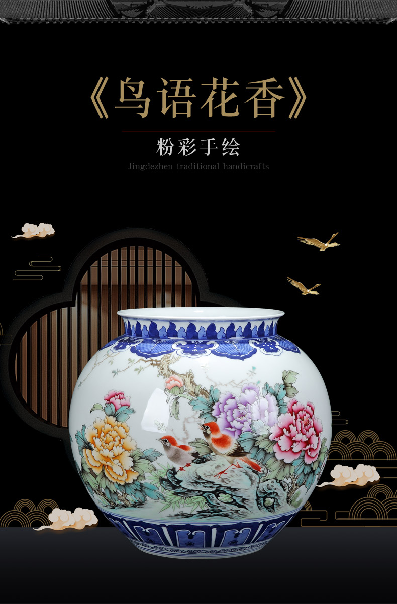 Jingdezhen vase hand - made porcelain dou charactizing a vase