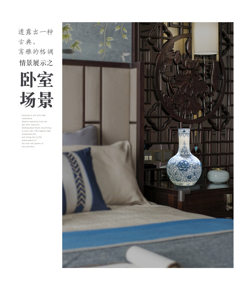 Vase furnishing articles flower arrangement sitting room adornment creative bottles of jingdezhen ceramic vases, tea table of Chinese style