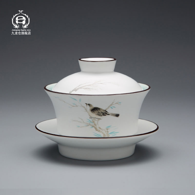DH jingdezhen ceramic only three tureen large bowl tea cups contracted celadon mercifully kung fu tea tea bowl