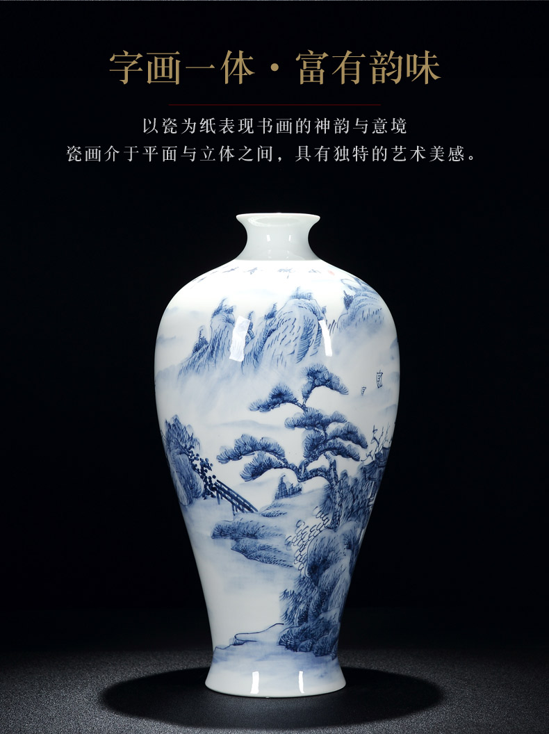 Jingdezhen porcelain vase painting shan spring bottle sitting room of Chinese style painting porcelain vase