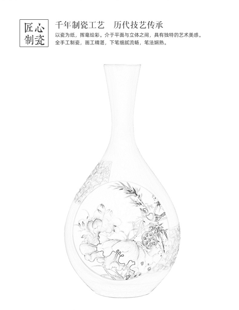 Classic vintage vase jingdezhen made its craft ceramic household decoration is the sitting room TV ark, flower arranging furnishing articles