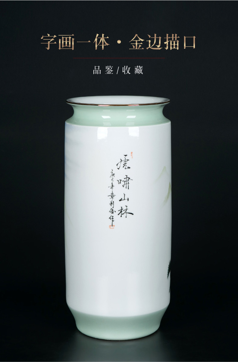 Manual coloured drawing or pattern vase furnishing articles jingdezhen large sitting room storage traditional classic Chinese style household decoration ceramics