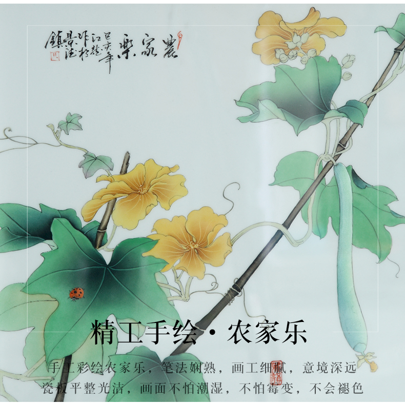 Jingdezhen ceramic porcelain plate painter is hanged in the sitting room sofa setting wall decoration painting wood usual hang a picture