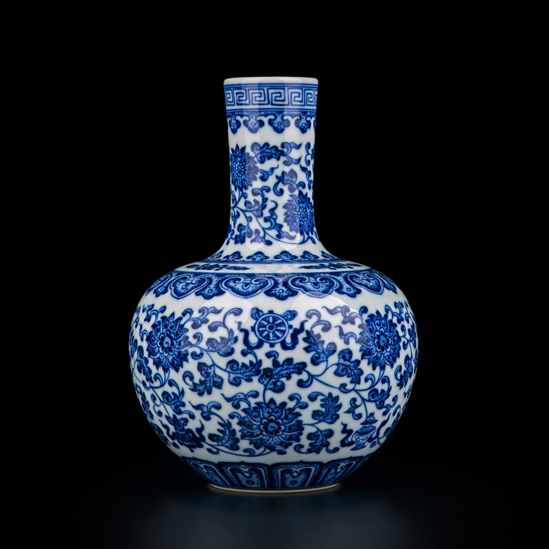 Jingdezhen ceramic vase furnishing articles sitting room clear maintain small flower arranging Chinese antique hand - made lotus flower tree