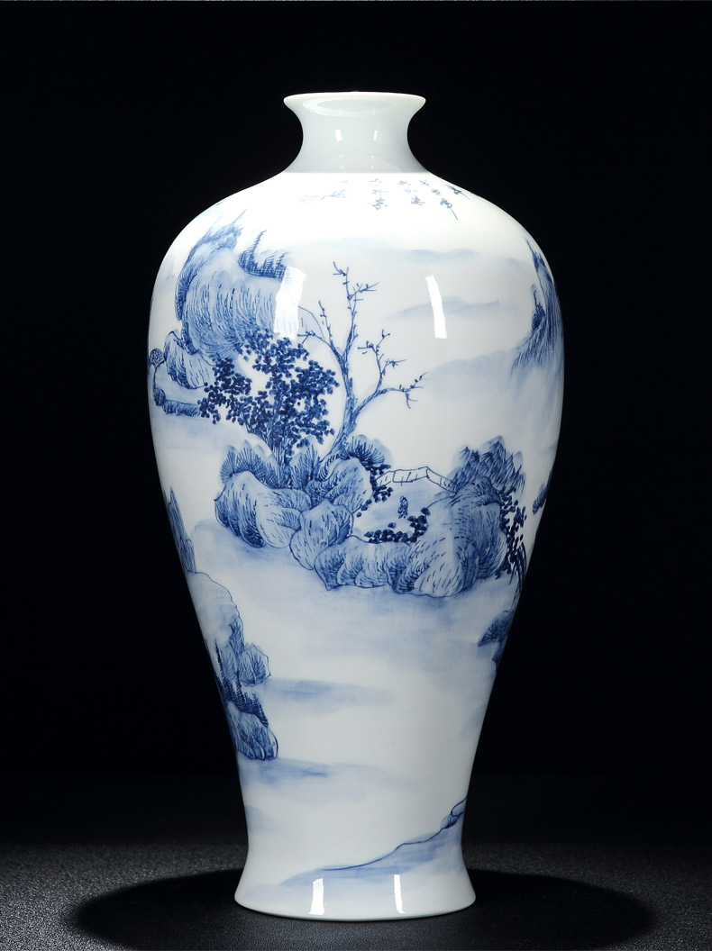 Jingdezhen porcelain vase painting shan spring bottle sitting room of Chinese style painting porcelain vase