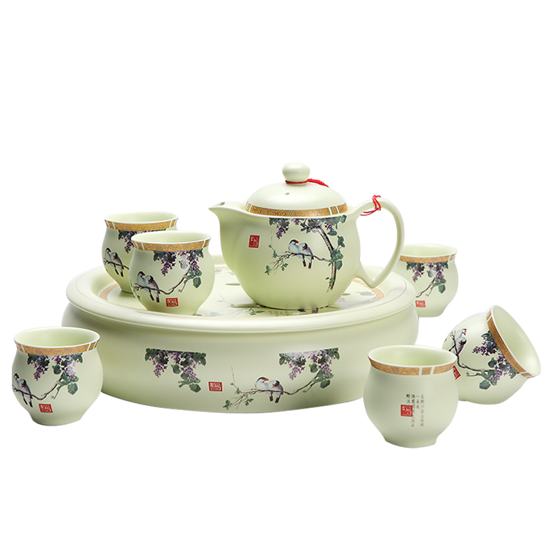 DH jingdezhen tea sets tea home your up of a complete set of heat - resisting teapot tea tray ceramic cups kung fu tea set