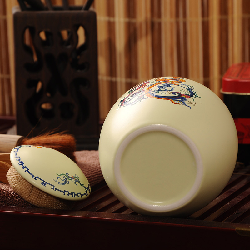 DH caddy fixings jingdezhen porcelain ceramic seal pot receives general square small portable wake tea pot