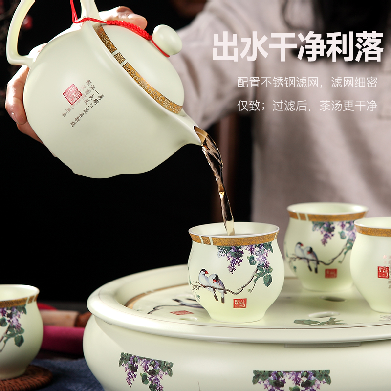 DH jingdezhen tea sets tea home your up of a complete set of heat - resisting teapot tea tray ceramic cups kung fu tea set