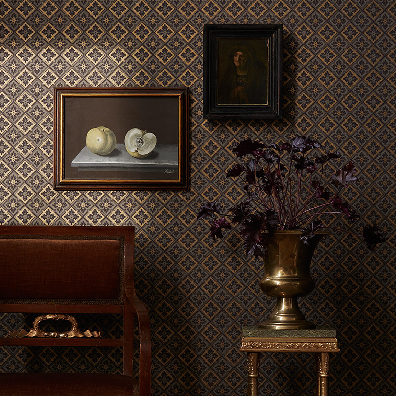 Eurostyle Classical Elegant Geometric Pattern Wall Fabric Wall Bu Living-room Sofa TV Background Wall Custom Mural