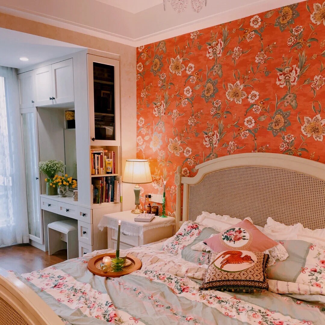 Spot Pure Paper Wallpaper Retro Style American Pastoral Bedroom Living Room Background Wallpaper