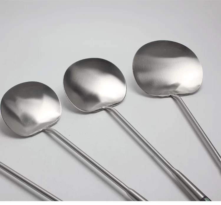 Thép không gỉ làm dày tay bắn thìa xào thìa muỗng xúc muỗng súp nhà hàng đầu bếp nhà dài xử lý đồ dùng nhà bếp - Phòng bếp khay gia vị