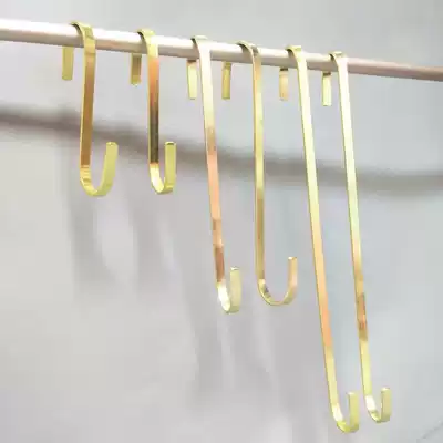 Long hook S hook adhesive hook clothing store adhesive hook S type Gold Flat S hook clothes Bag Hanger display shelf