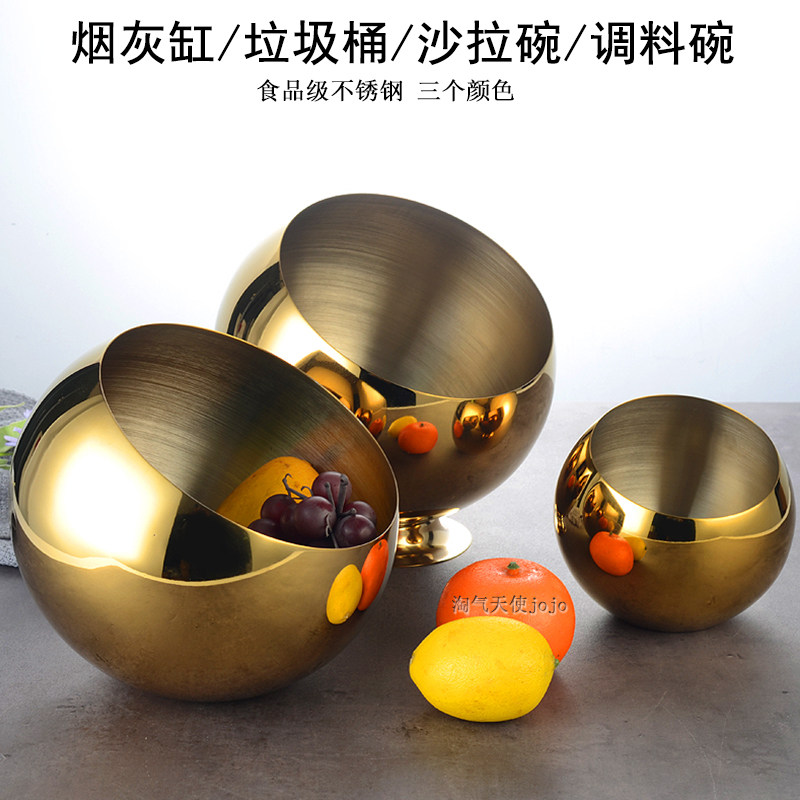 Stainless steel countertop storage bucket desktop fashion trash can Internet cafe bar KTV ashtray Cup living room peel can