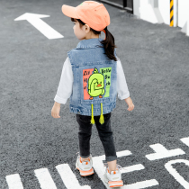 Girl vest foreign spring and autumn children cartoon vest outside wearing vest girl autumn and winter baby spring and autumn thin tide