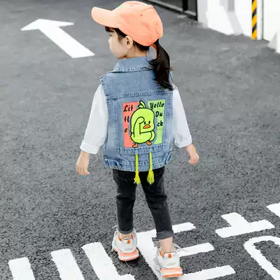 Girl vest foreign School Spring and Autumn children cartoon vest outside wearing vest girl autumn and winter baby spring and autumn thin tide