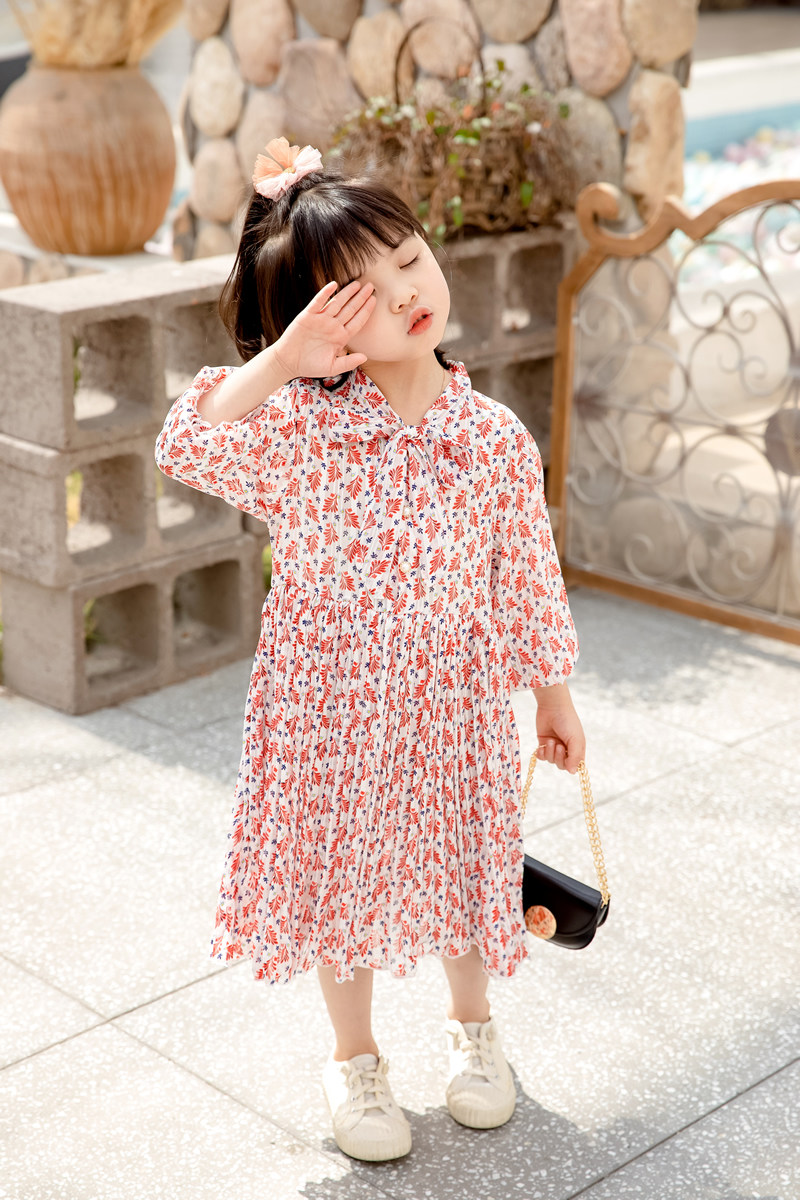 Girl Foreign Dress 2022 New Internet Red Ocean Style Spring Clothing Little Girl Sweater Children Spring Autumn Long Sleeve Princess Dress